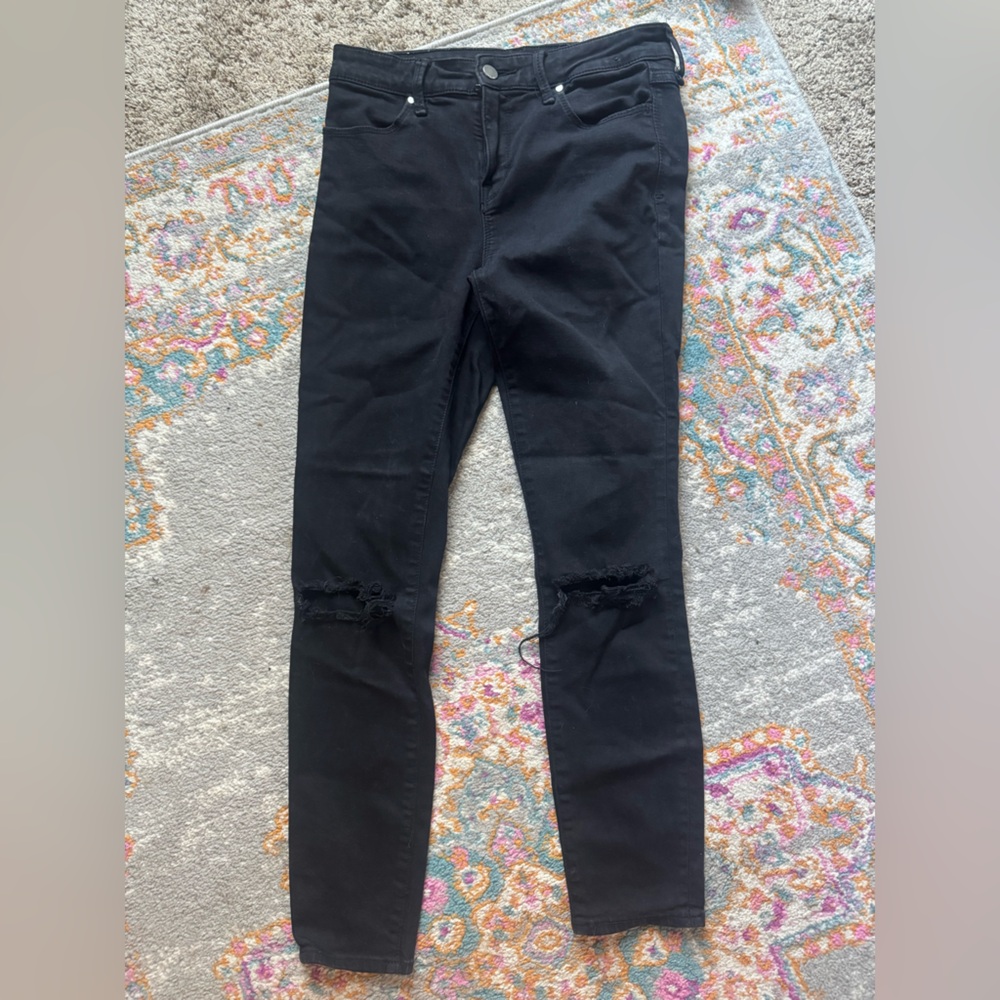 Abercrombie & Fitch Dark Wash Ripped Jeans